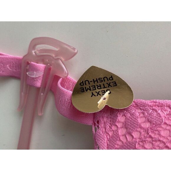 Juicy Couture Sexy Extreme Push Up Bra Size 34B Pink Strawberry JC5250AW NEW - Picture 3 of 10